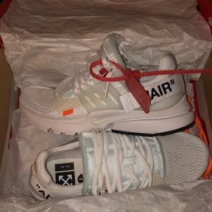 Offwhite prestos in the white colorway